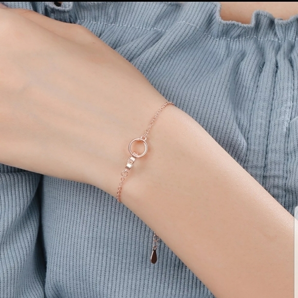 💋 925 Minimalist rose gold bracelet - Picture 3 of 5